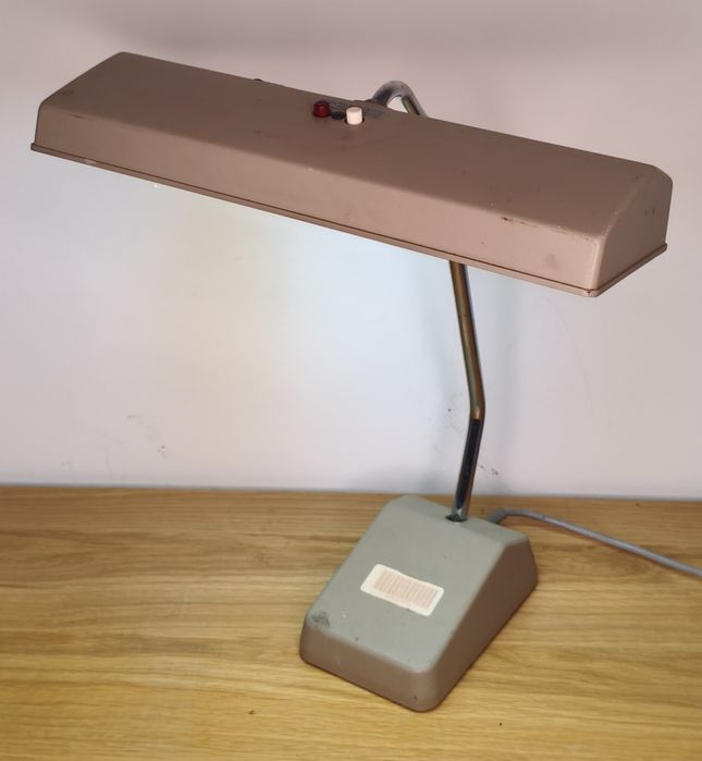 Lampa biurkowa Waldmann WL 238 BUND – industrial, oryginał, Niemcy