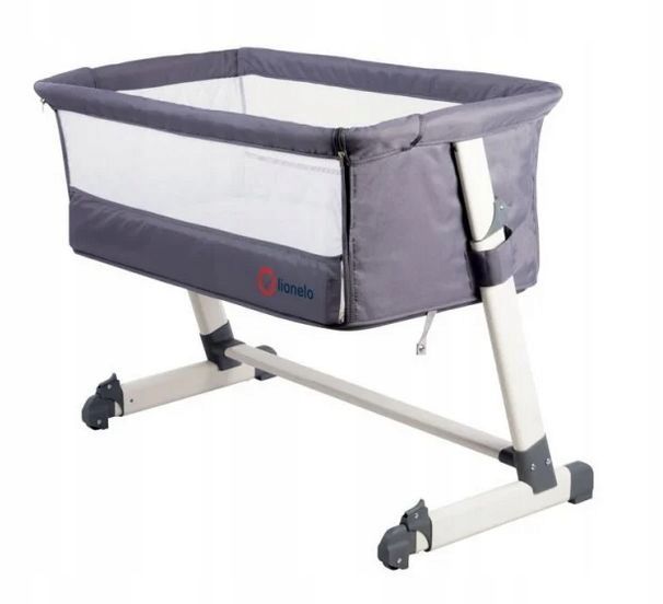 lionelo theo 2w1 łóżeczko dostawne wolnostojące dark grey