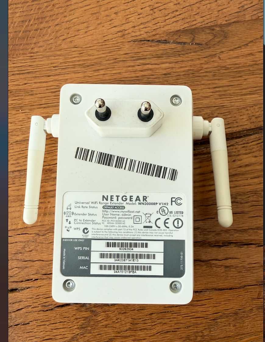 Wzmacniacze sygnału  Netgear wn3000rp v1h2
