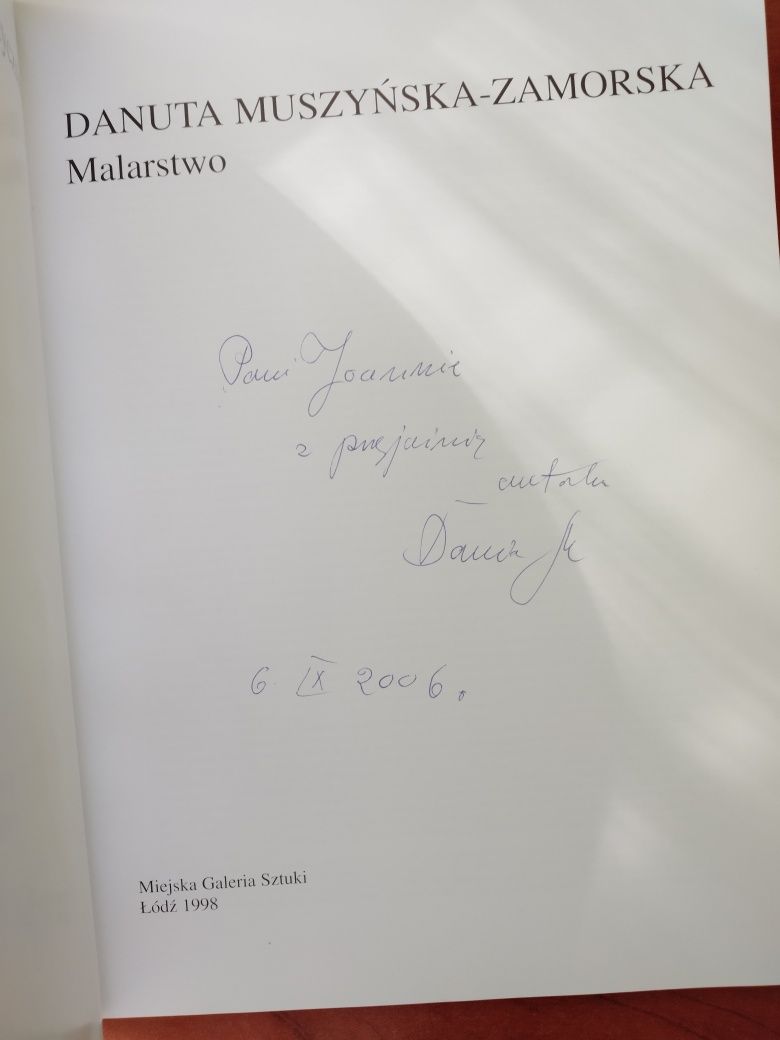 Danuta Muszyńska-Zamorska, album Malarstwo , dedykacja