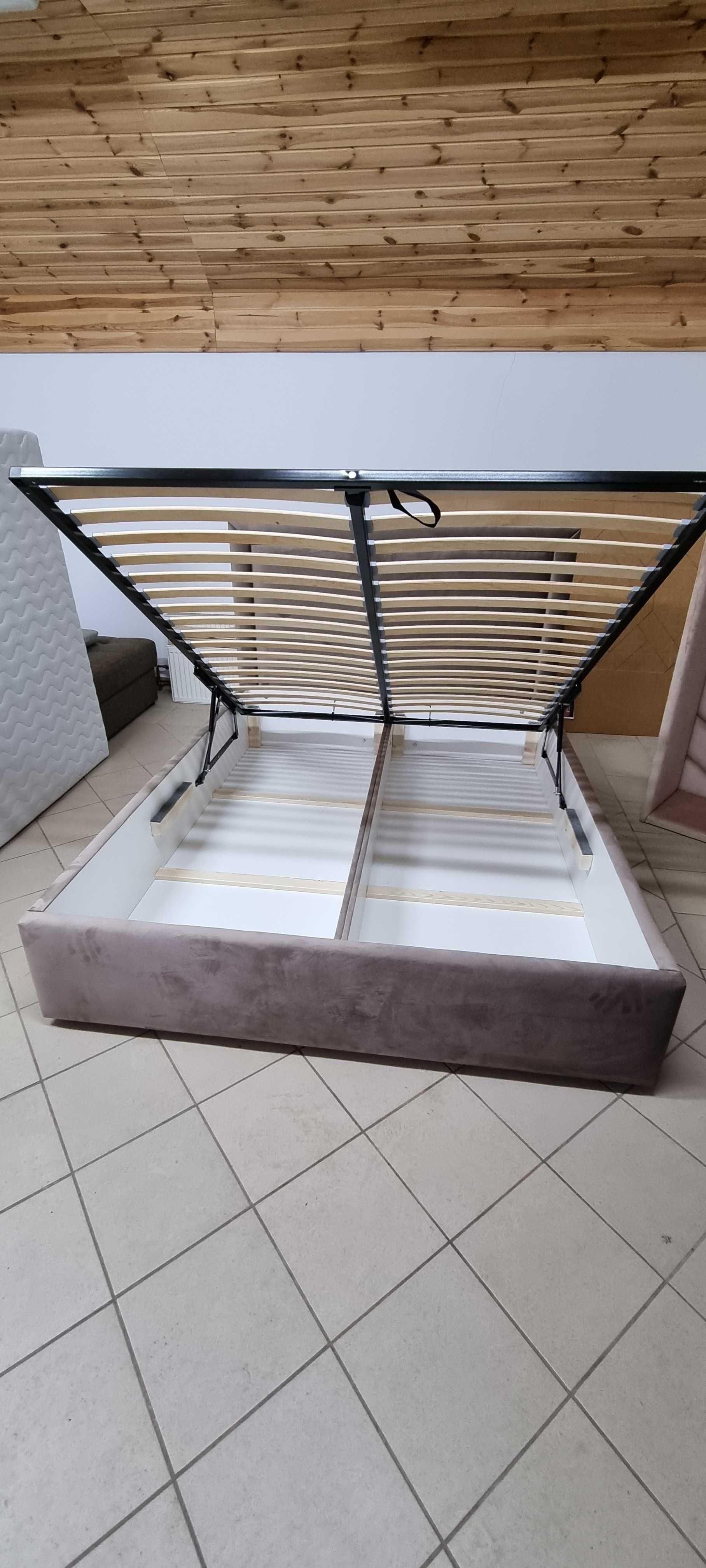 Łóżko sypialniane tapicerowane materac 160 sypialnia łoże