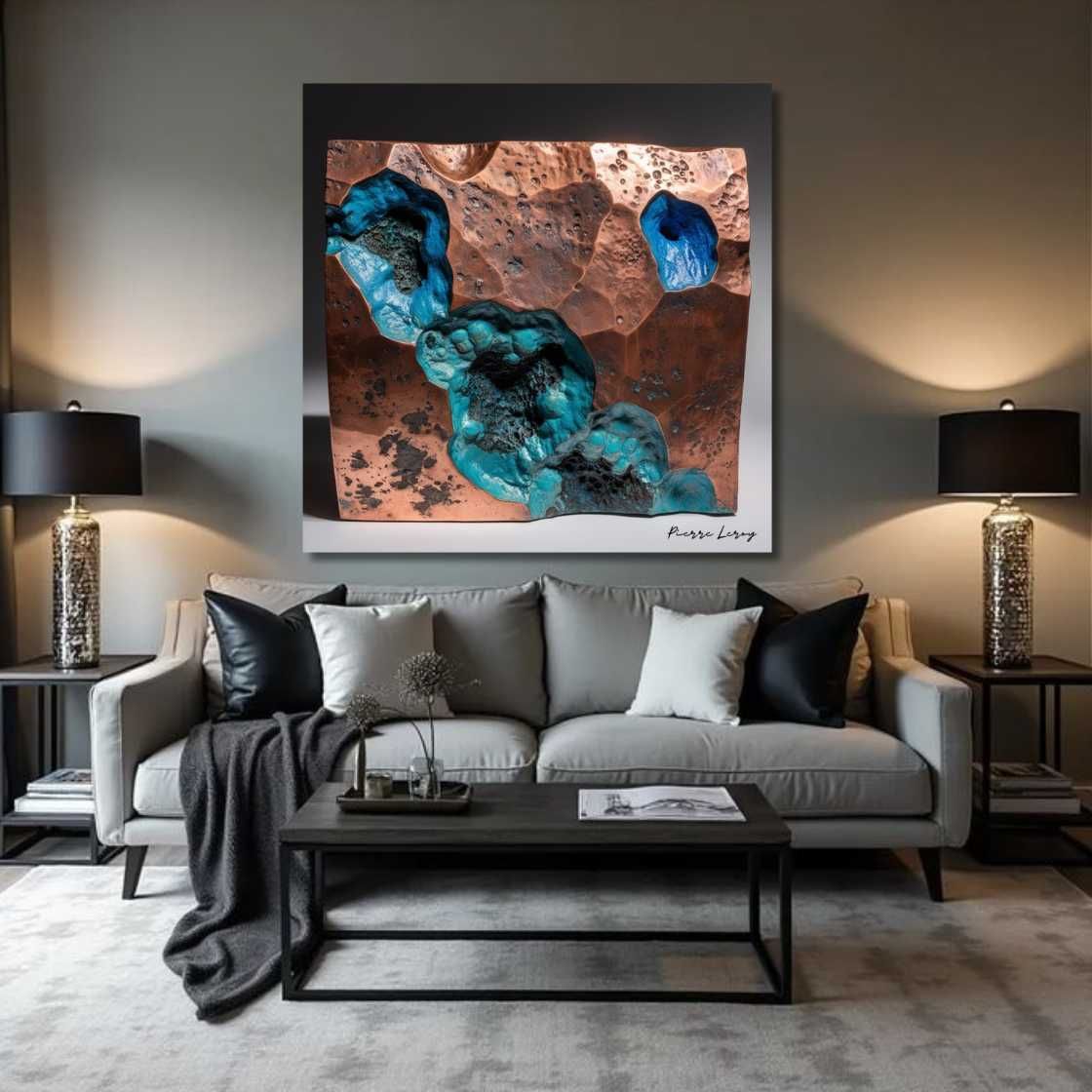 "Miedziana Fantazja" z kolekcji Pierre Leroy - 100cm x 100cm