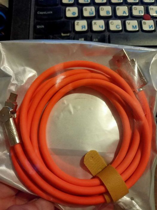 зарядний кабель USB -Type C/micro usb 100w  1m c шарниром 180%.