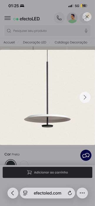 Candeeiro suspenso NOVO / Efecto Led