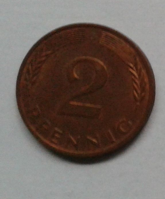 Moneta niemiecka - 2 PFENNIG fenigi fenig - BRD \ RFN z 1984 roku
