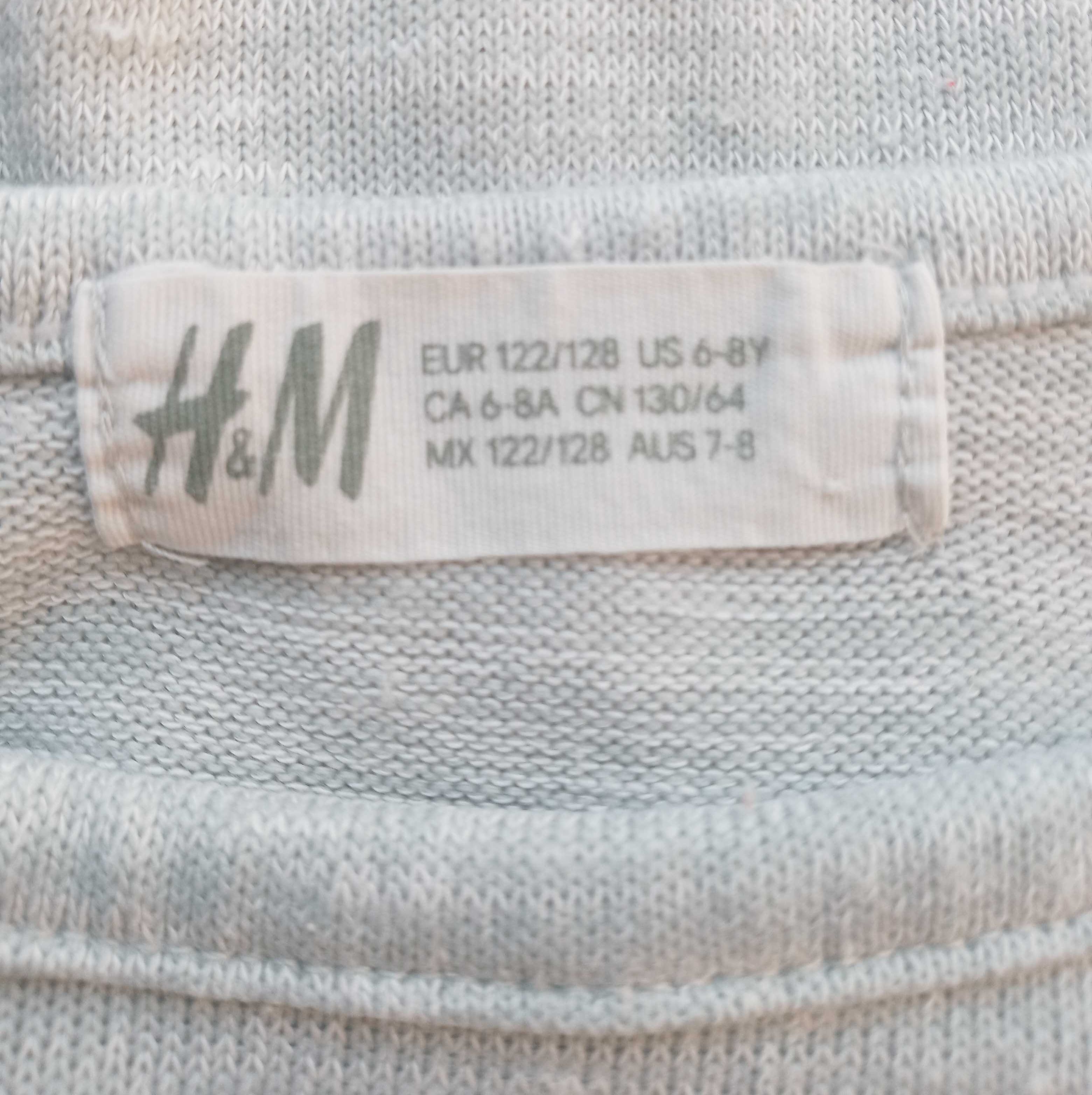 H&M szara bluzka z długim rękawem 122 / 128 cm 6 - 8 lat