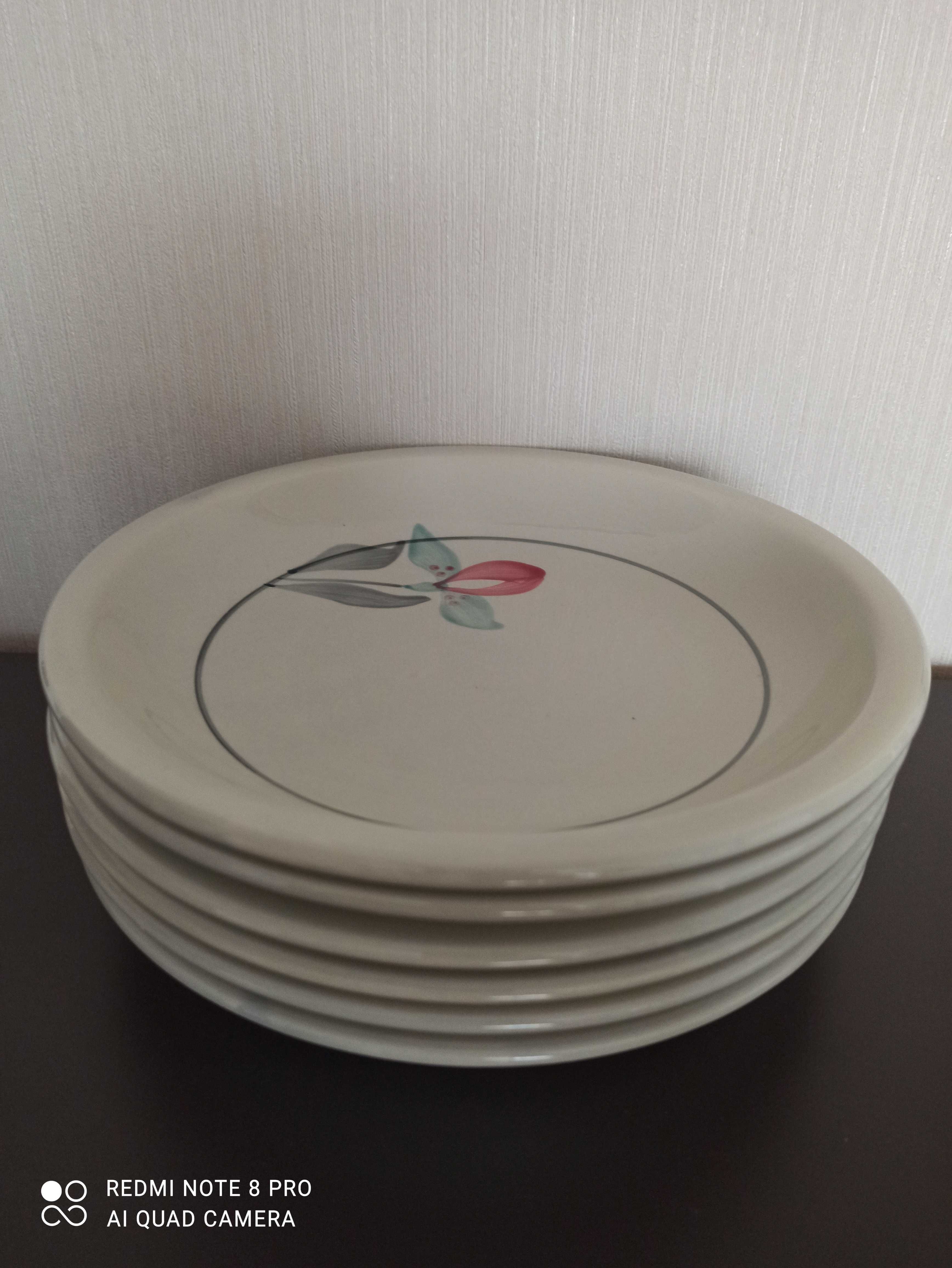 Talerze głębokie, ręcznie malowane, porcelit DDR
