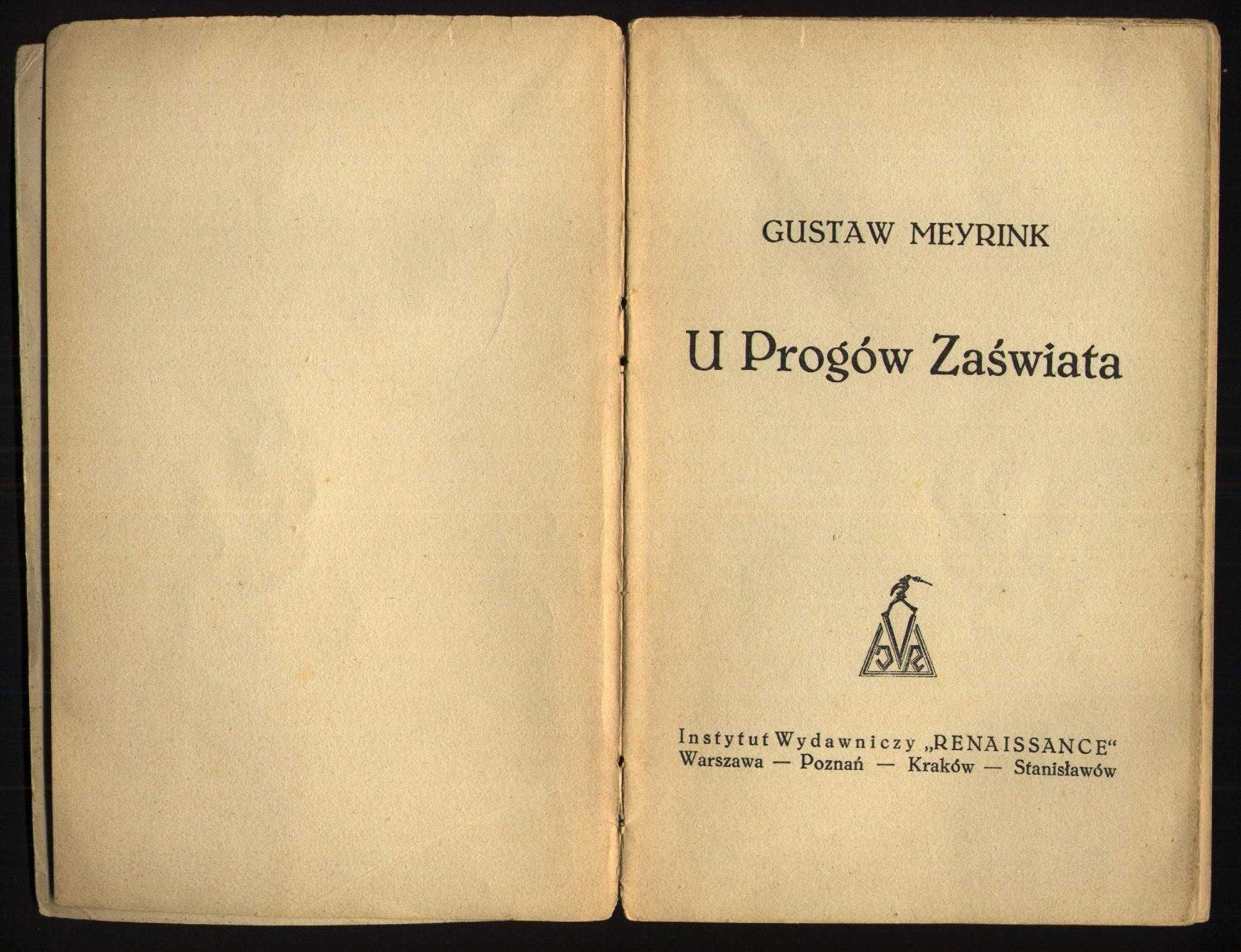 Gustaw Meyrink U Progów Zaświata Okultyzm Spirytyzm