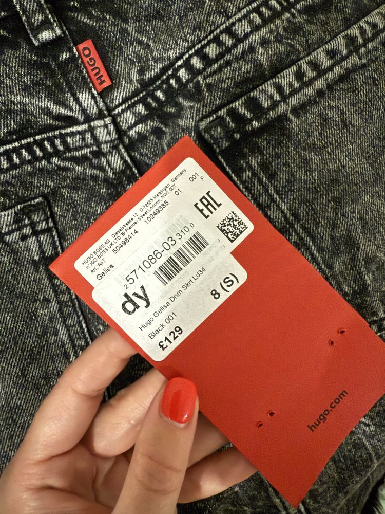 Юбка с карманами HUGO Jeans спідниця з кишенями джинсовая серая чорна