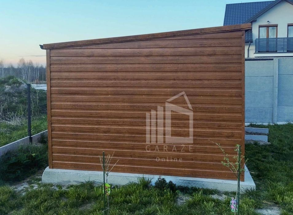 Schowek - Domek Ogrodowy 4X3M - Drzwi - 2X Okno - Drewnopodobny Id555