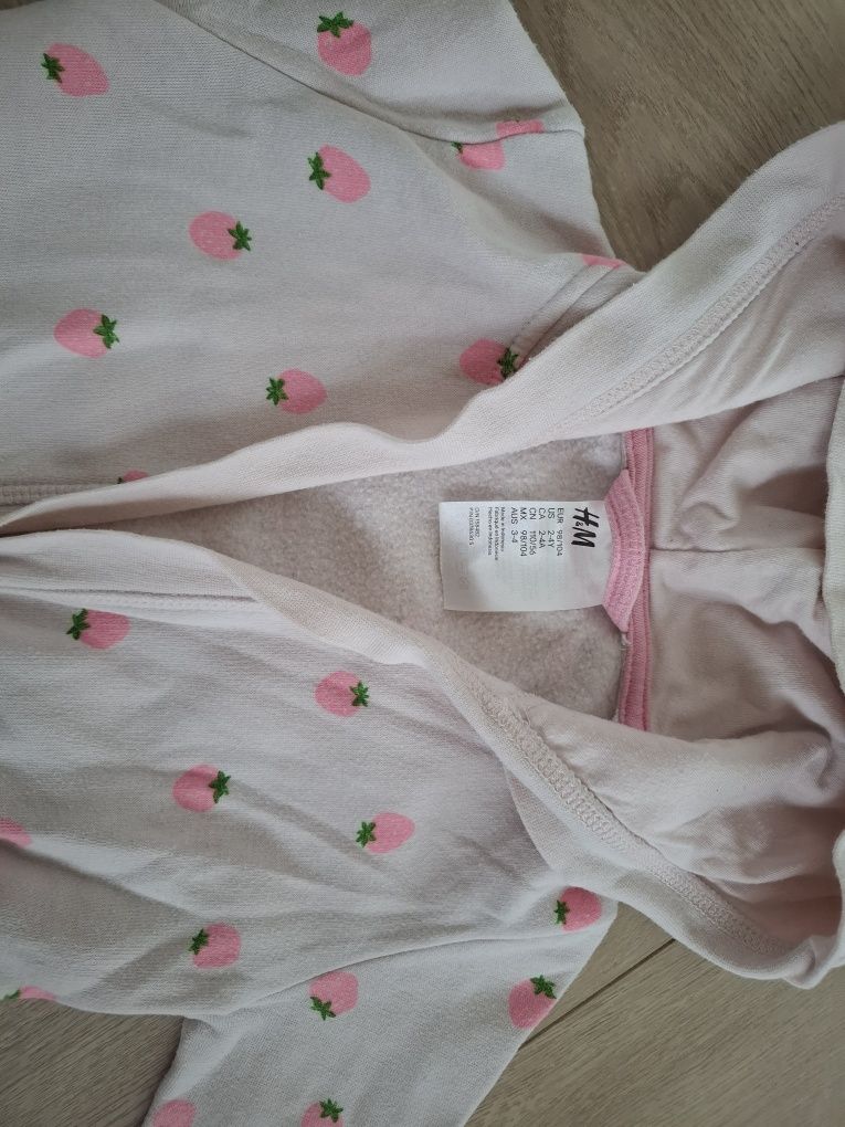 H&M szlafrok 98 104 w truskawka dziecko dziewczynka dziecięcy