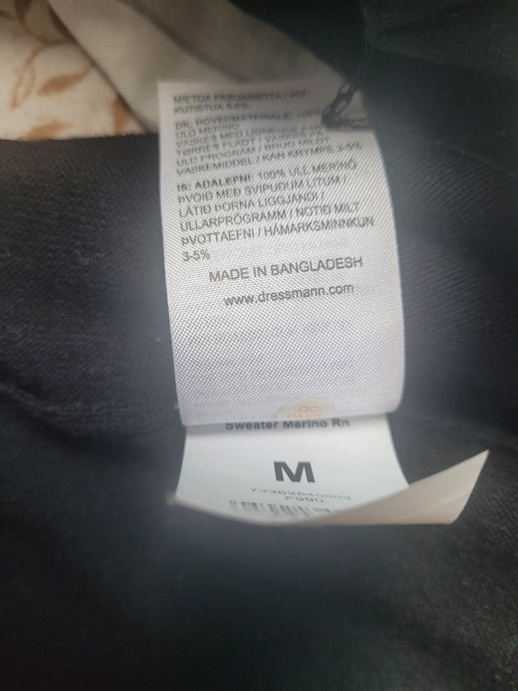Merino wool, 100% czarny M sweter