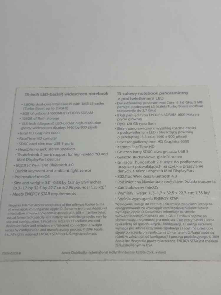 McBook Air 128Gb