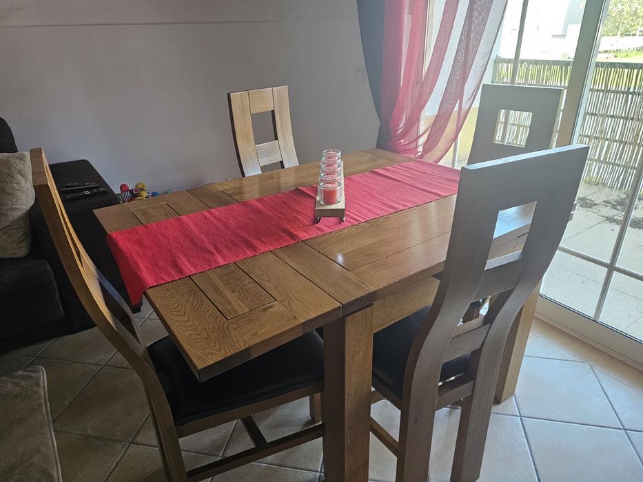 Mess e cadeiras madeira maciça