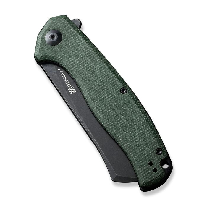 Nóż składany Sencut Traxler Green Canvas Micarta, Black Stonewashed