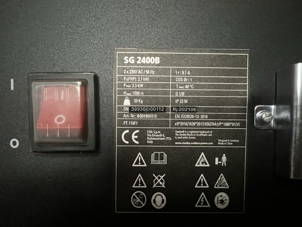 Stanley agregat prądotwórczy 2,4kW IP23M 37kg