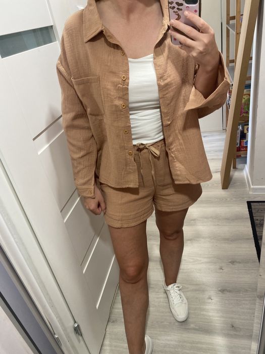 Nowy komplet koszula XS S spodenki muślinowy