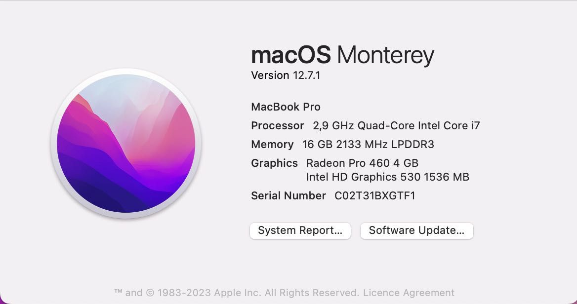 Apple Macbook Pro 15.4" | i7 2,9 | 16GB RAM | 1TB SSD
