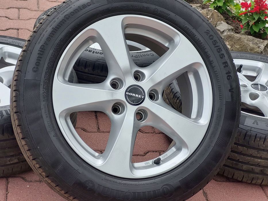 Alufelgi 16 5x112 BORBET z Oponami 205/55R16 Audi VW SEAT Skoda