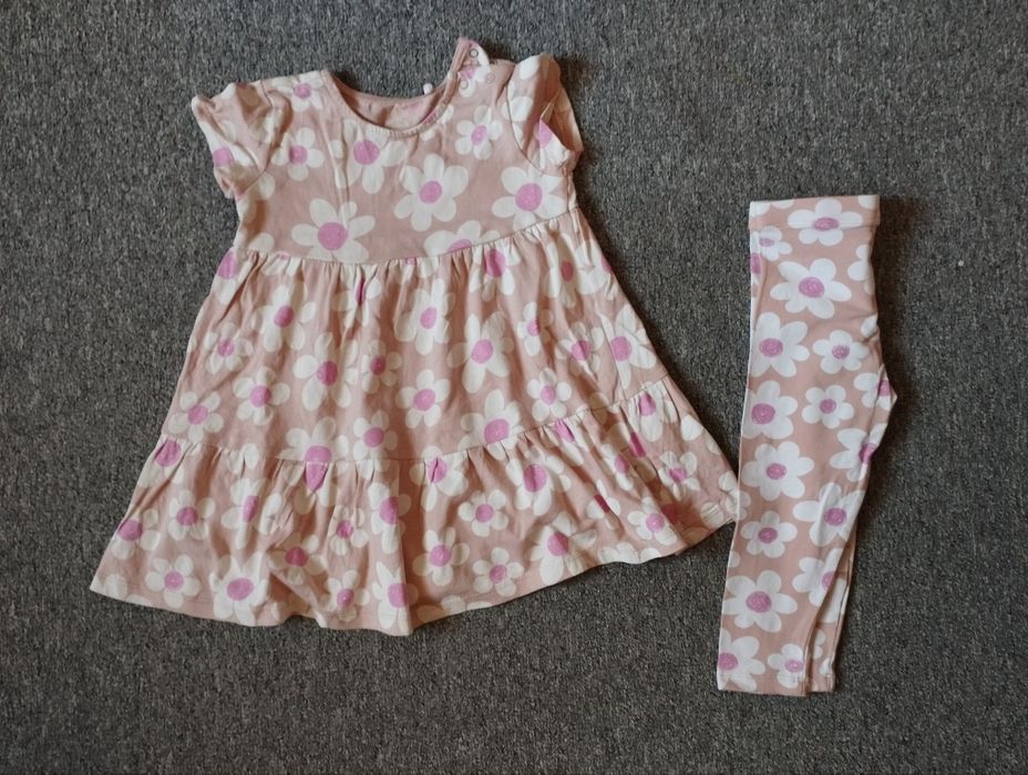 Komplet sukienka legginsy 80/86
