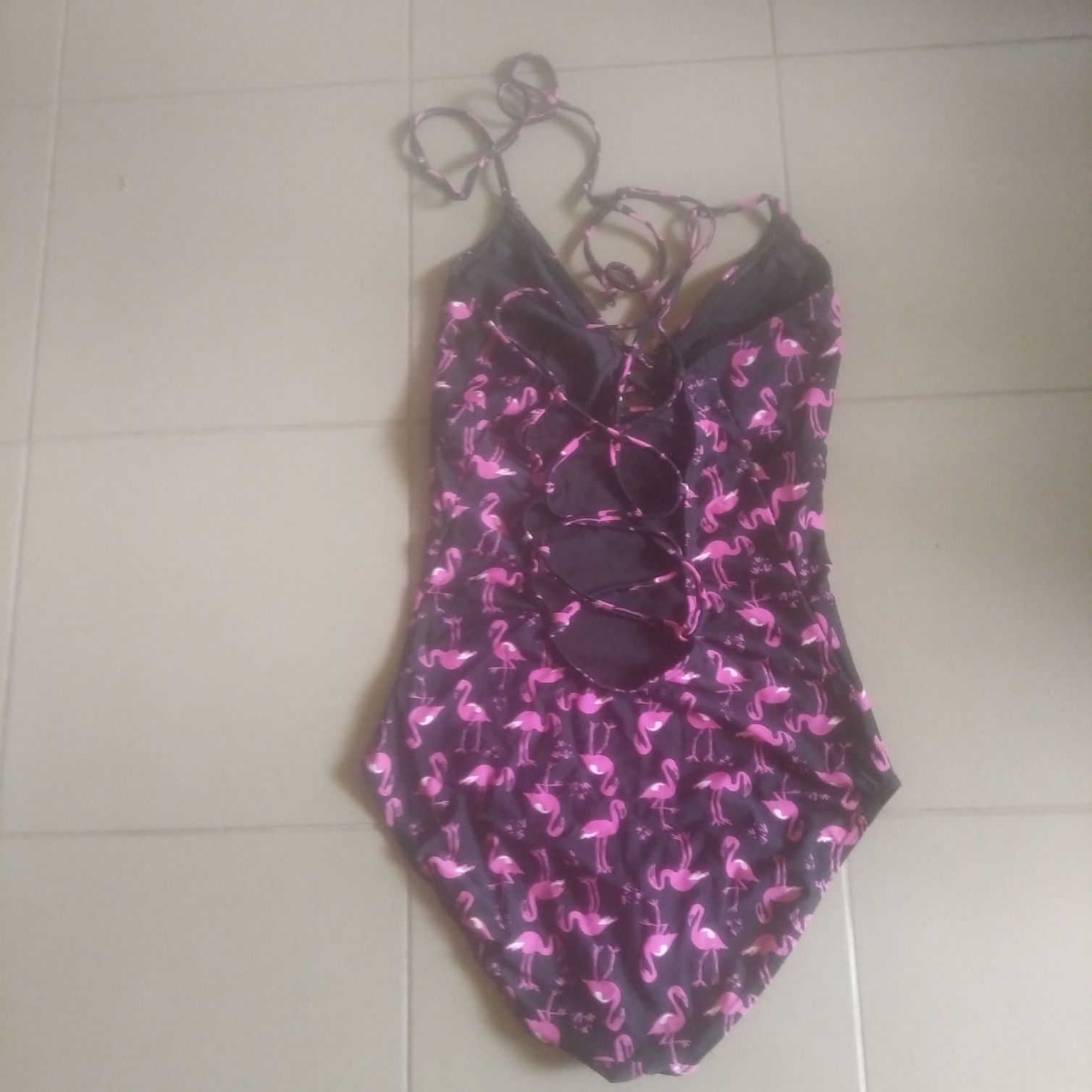 Strój kąpielowy rozmiar L jednoczęściowy Flamingi