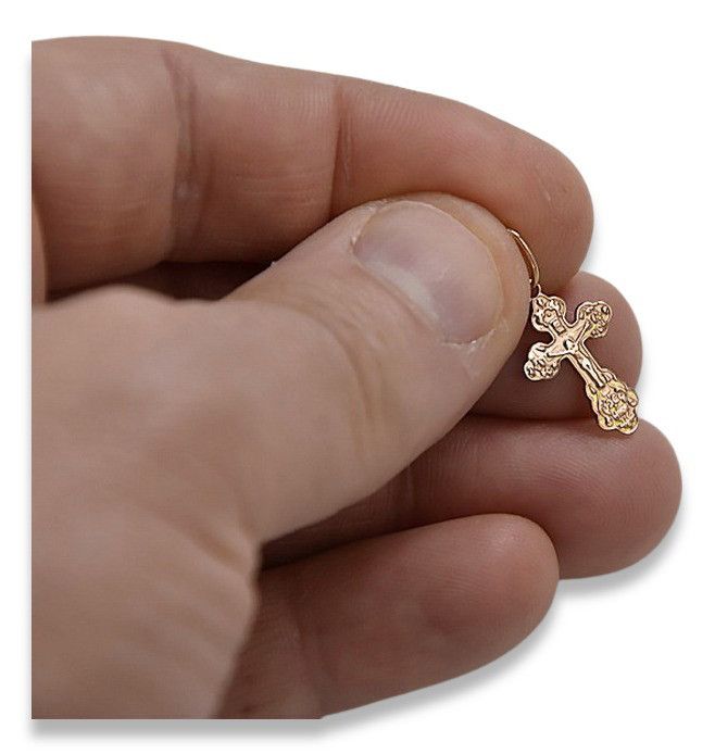 Krzyżyk Prawosławny z różowego złota 585 Gdańsk oc004r różne rozmiary