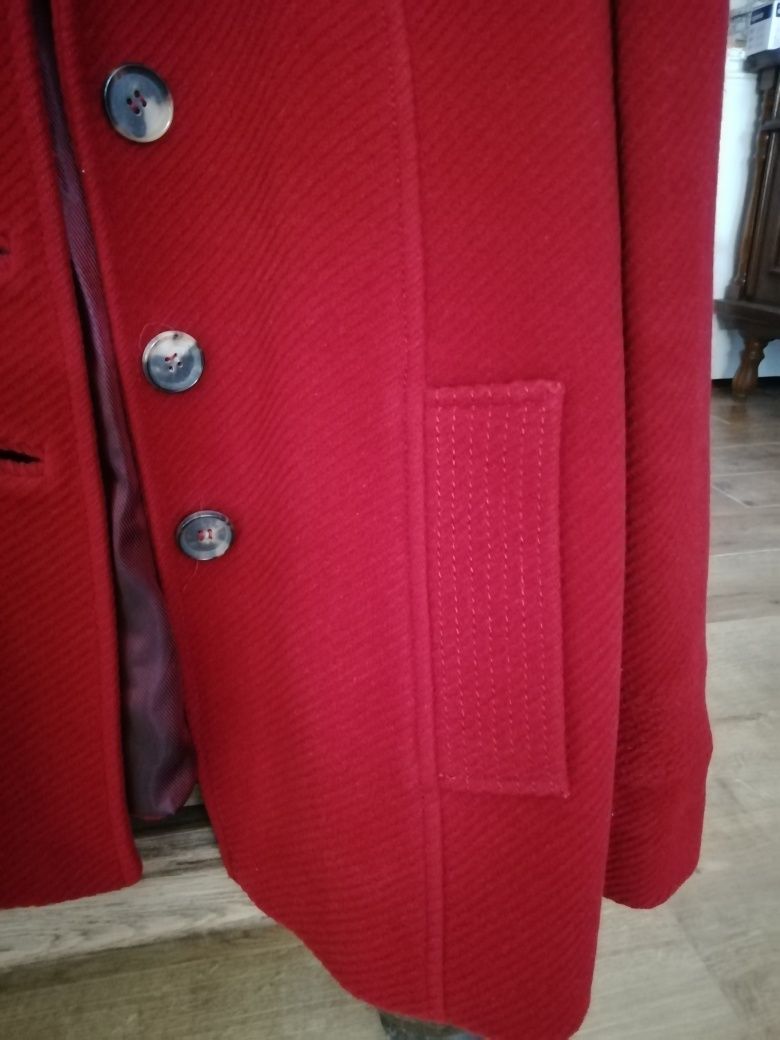 Karen Millen Płaszcz czerwony wełniany M
