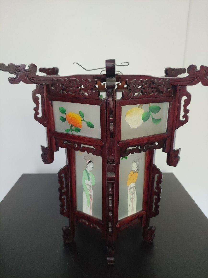 Lampa drewniana Chińska do zawieszenia