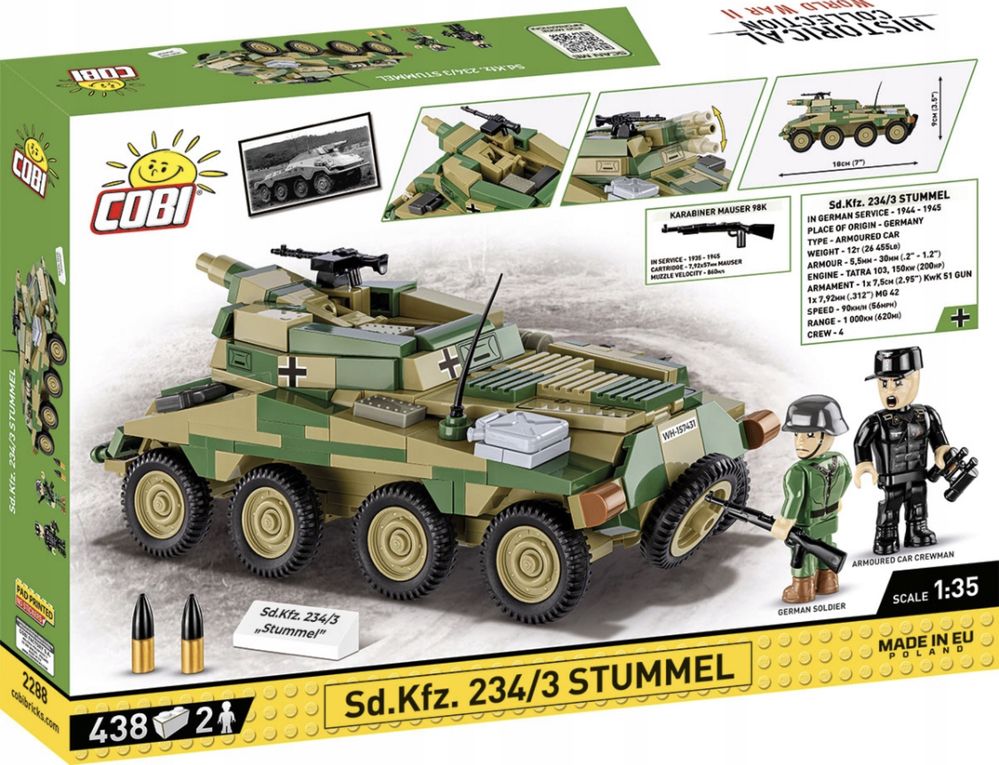 Klocki COBI 2288 SD.KFZ. 234/3 STUMMEL CZOŁG