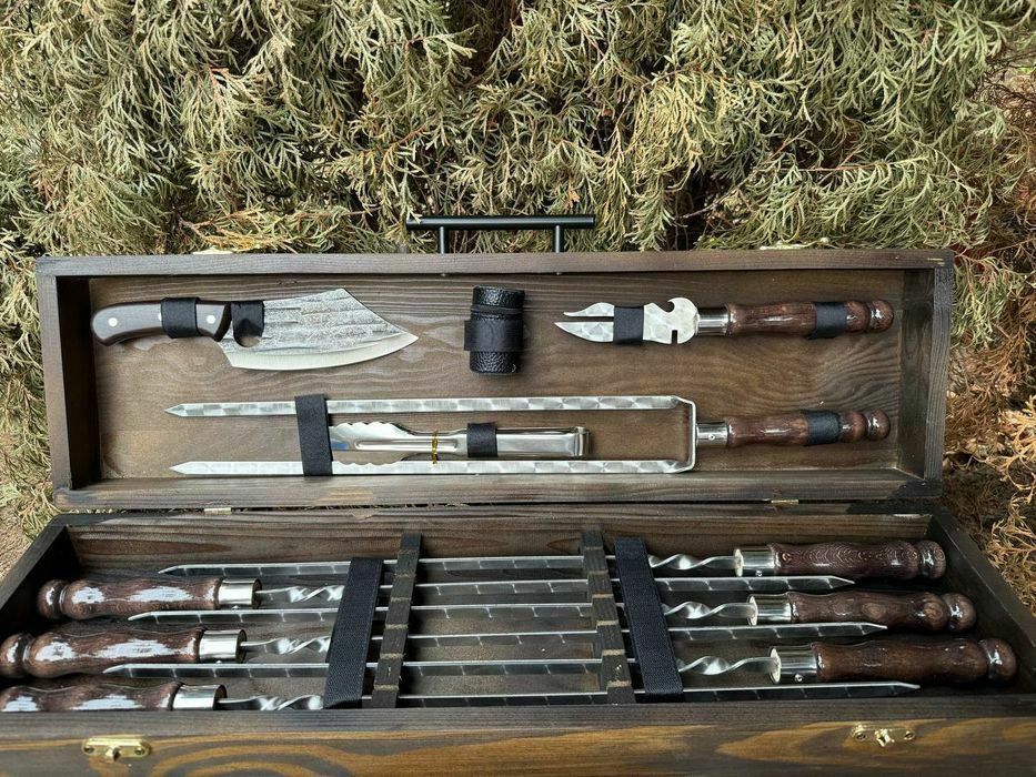 Подарочный набор шампуров для мужа мужчины кума на день рождения