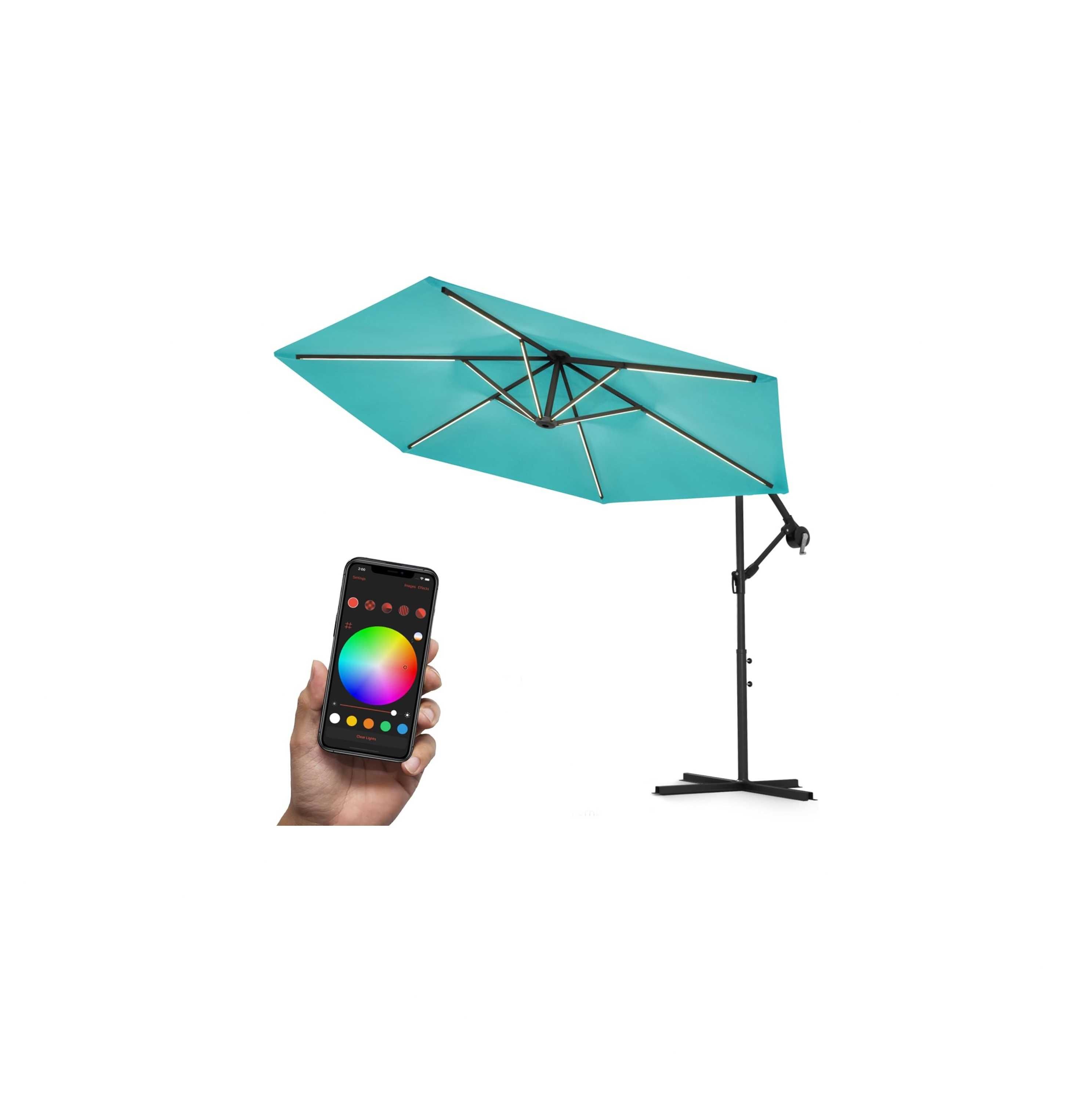 swing & harmonie luksusowy parasol ø350 led z oświetleniem rgb
