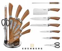 EDENBERG noże kuchenne komplet ze stojakiem, Zestaw noży z OSTRZAŁKĄ