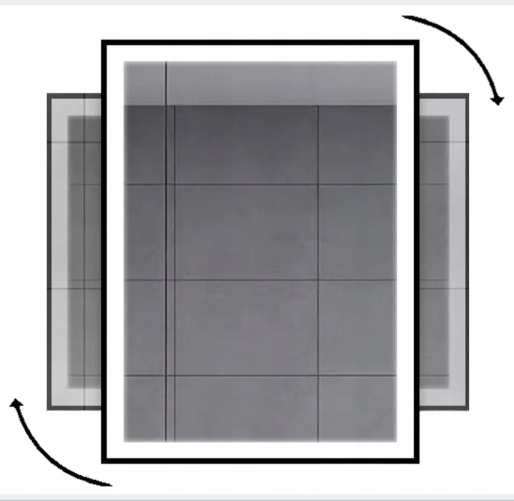 Lustro LED Łazienkowe 60x80 Piaskowane w Ramie czarnej loftowe