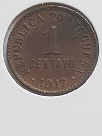 Moeda 1 Centavo Bronze 1917 República (MBC+)