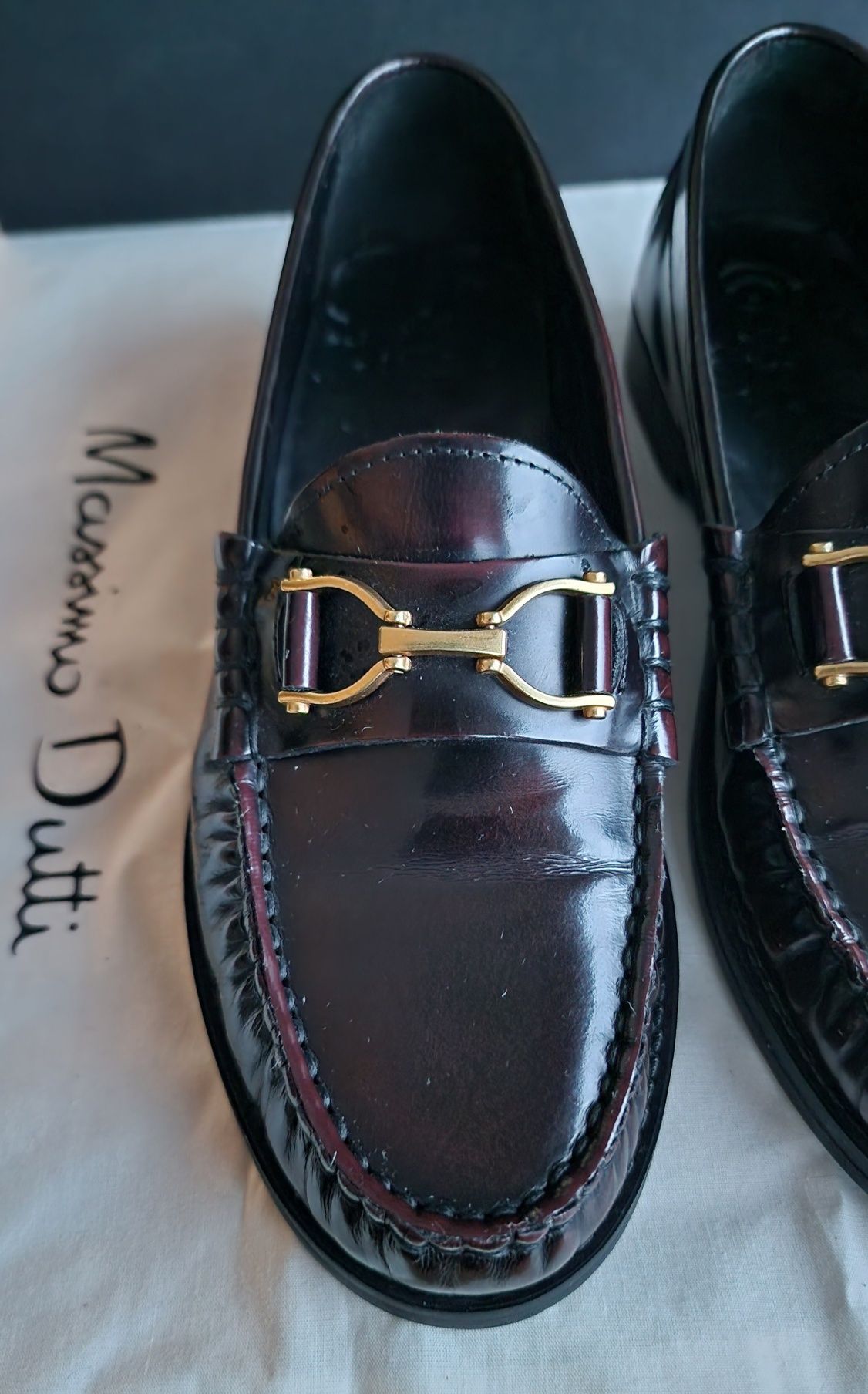 Massimo Dutti Mokasyny bordeaux M3I11E01O r. 36