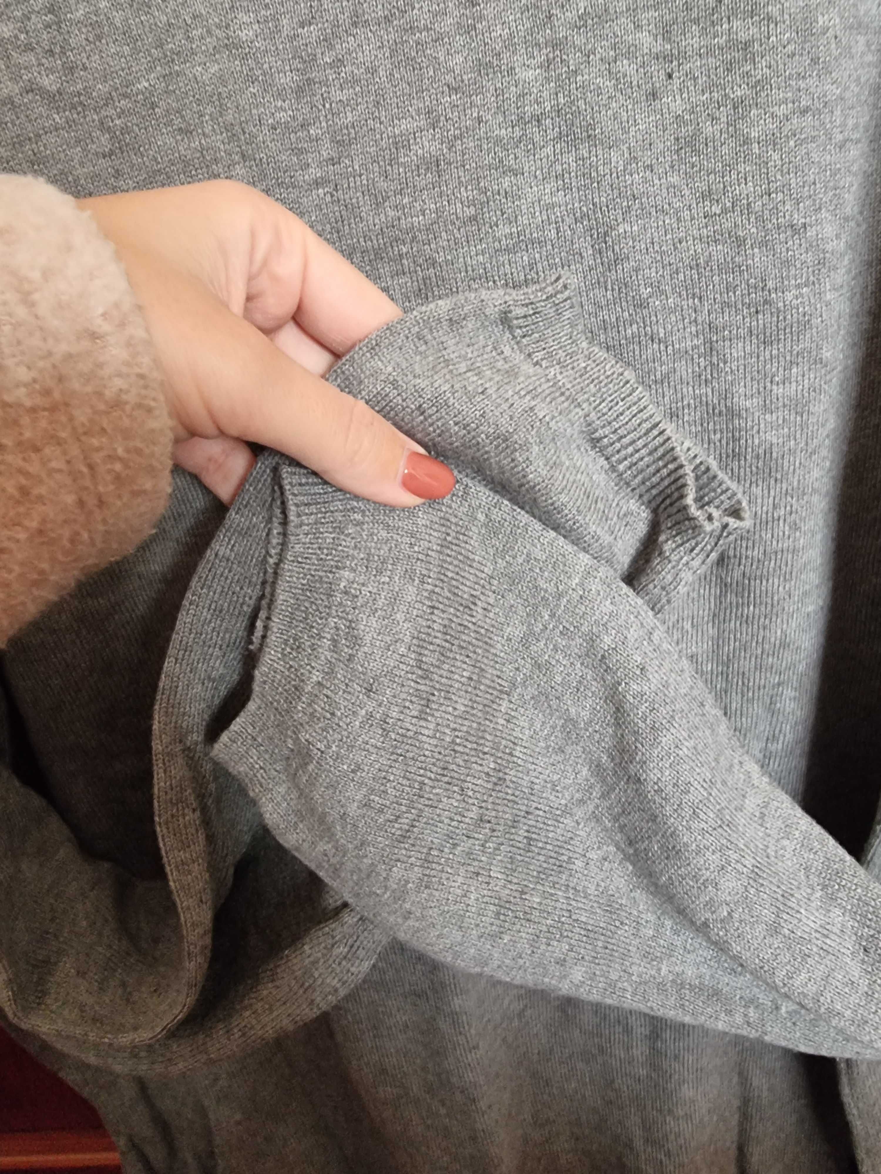 Camisola de malha cinzenta Pull & Bear, tamanho L