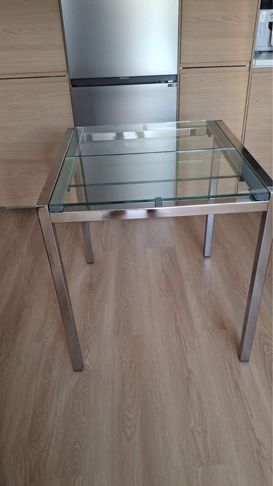 Mesa Ikea Inox e vidro