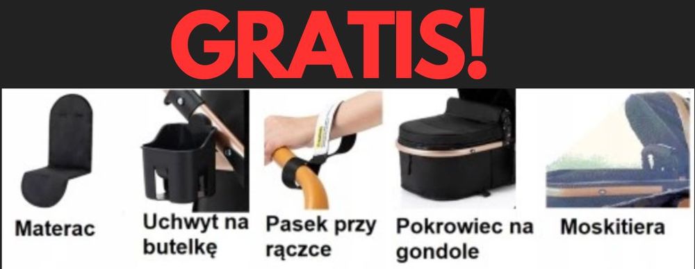 WÓZEK DZIECIĘCY 3W1 Luksusowy Wielofunkcyjny Gondola Spacerówk Fotelik