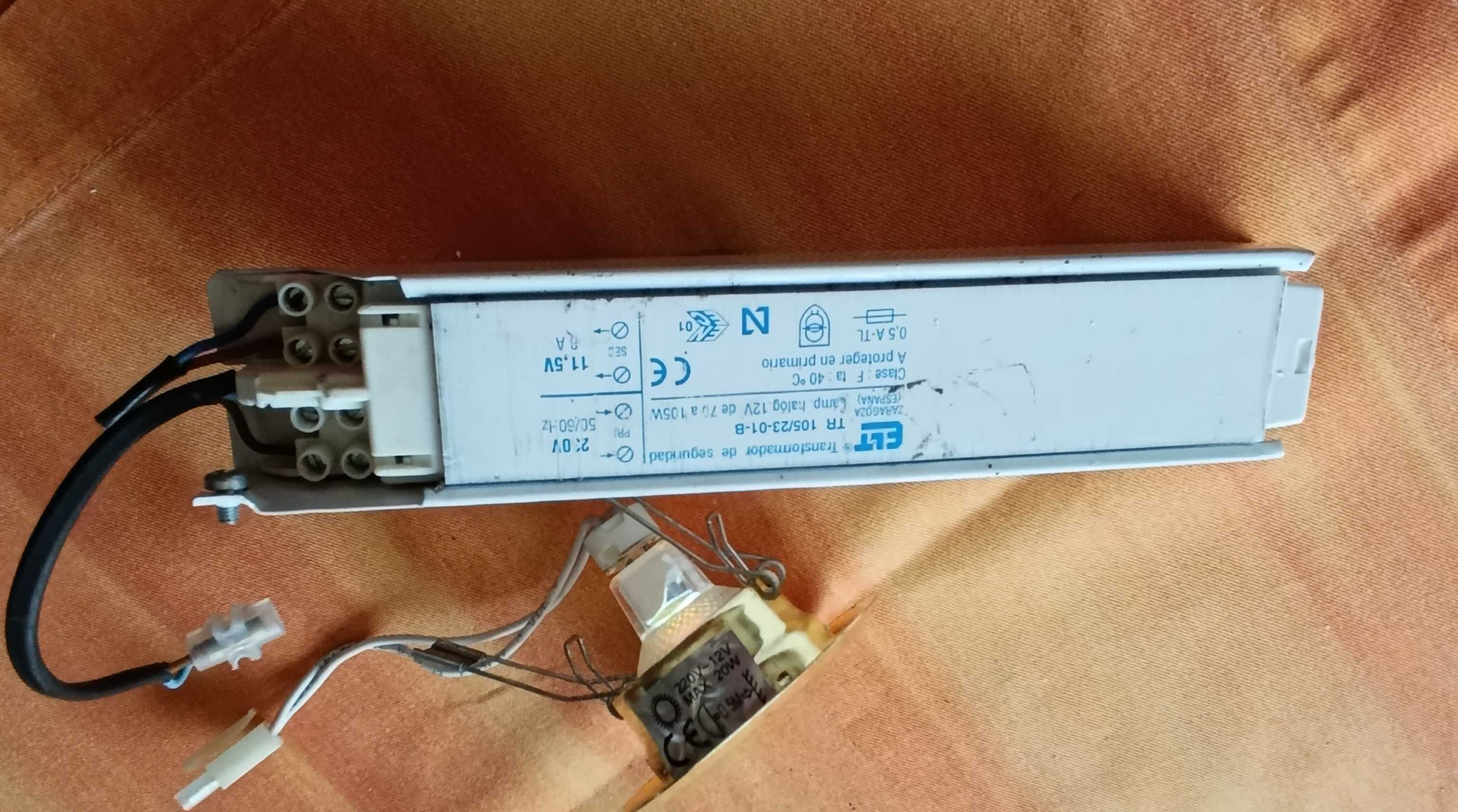 Transformador Segurança 220-12 V FLT + 3 projetores compl. halogénio