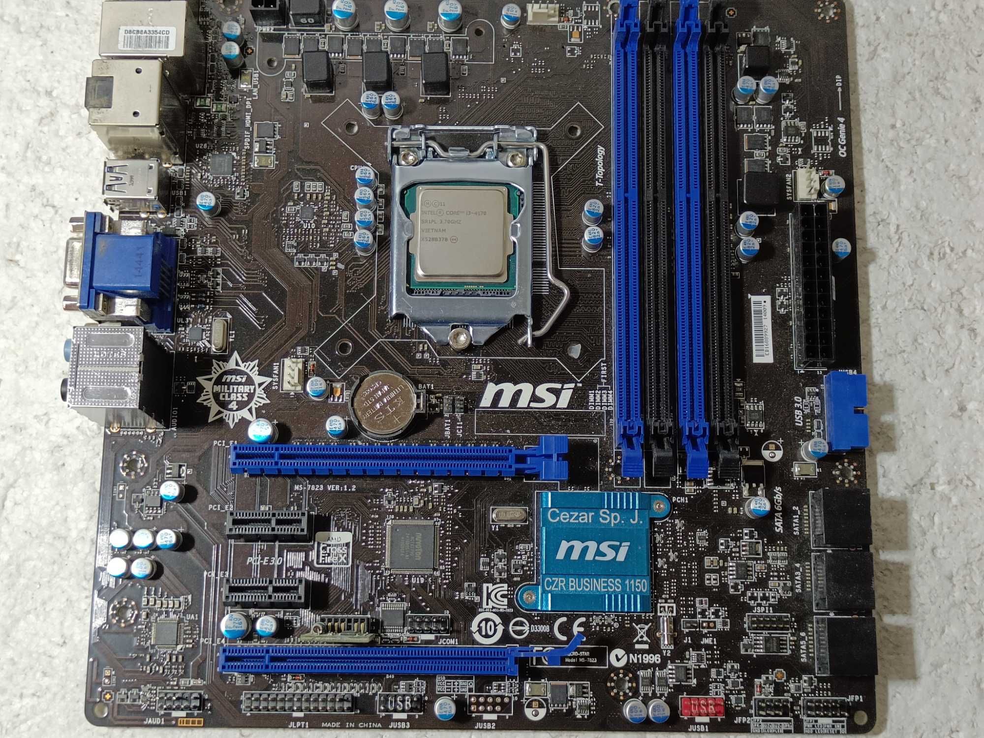 КОМПЛЕКТ Материнська MSI B85M-G43 + процесор i3-4170 LGA1150