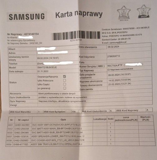 Samsung  Z Flip 4 sm-f721blbgeue