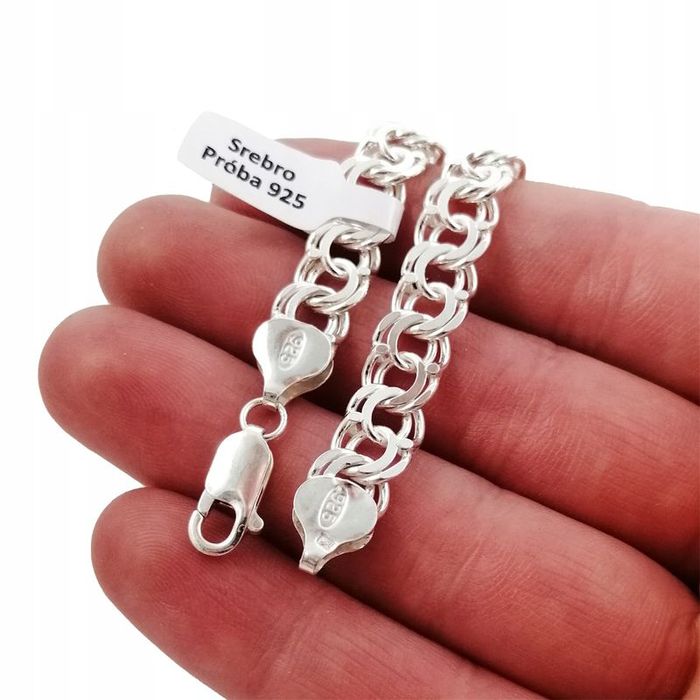 Elegancki Srebrny Męski Łańcuszek Garibaldi Pr. 925 Dla Taty Syna Dzia