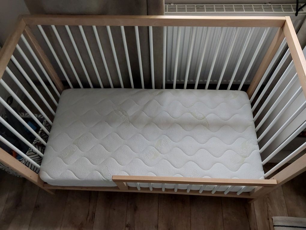 Łóżeczko bukowe 120x60 AVAX BABY Ascella gratis barierka + materac