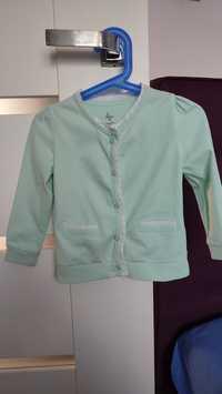 Sweterek rozpinany dla dziewczynki Lupilu, turkusowy, 86-92