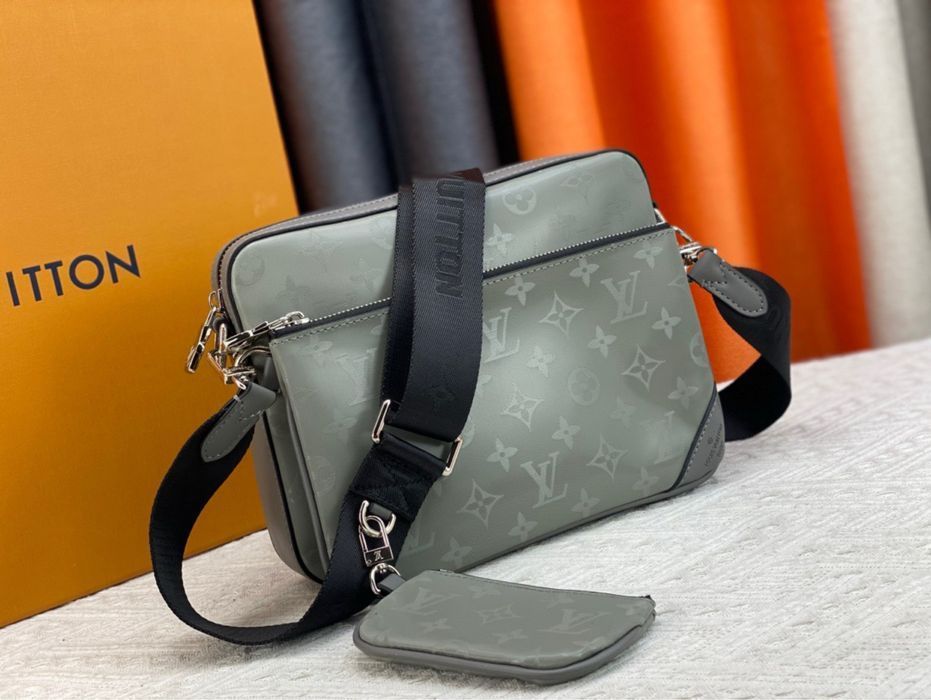 LOUIS VUITTON TRIO 3v1 messenger сумка мужская серая 3в1 через плечо