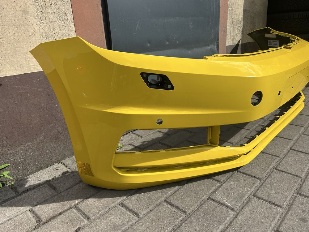 Zderzak przód VW Touran III 15r.- 4xPDC Spryskiwacze żółty oryginał