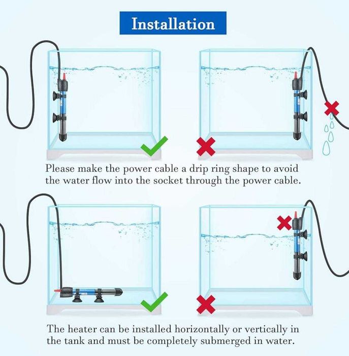 Grzałka do akwarium PYPABL 25W - Szklana, Zanurzalna, Regulowana