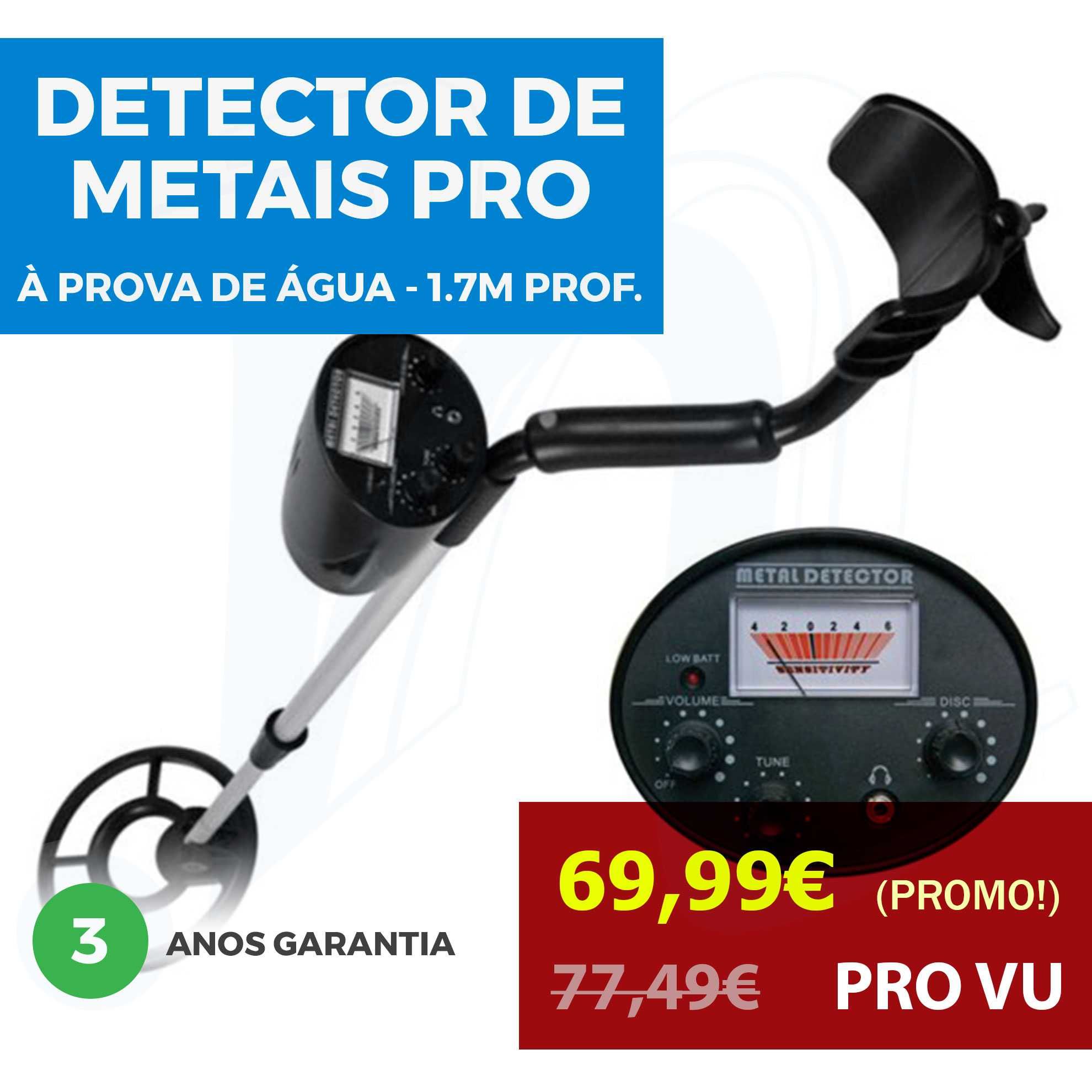 Detetor de metais à prova água Pro VU - até 1.7m prof. metal detector