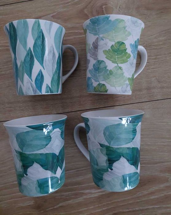 Kubki porcelanowe 4 sztuki unikatowy komplet