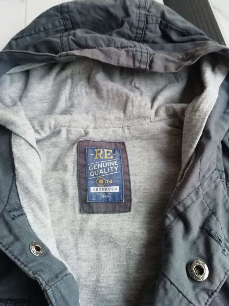 R. 98 Reserved kurtka wiosna lato parka cienka grafitowa